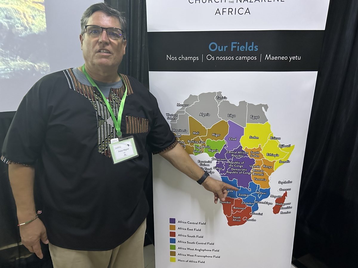 Peter Migner at a Church of the Nazarene training in Africa